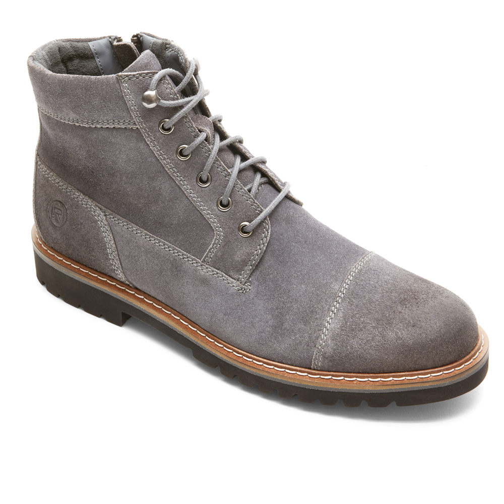 Rockport Boots For Mens Grey - Marshall Rugged Inside Zip - NP7581029